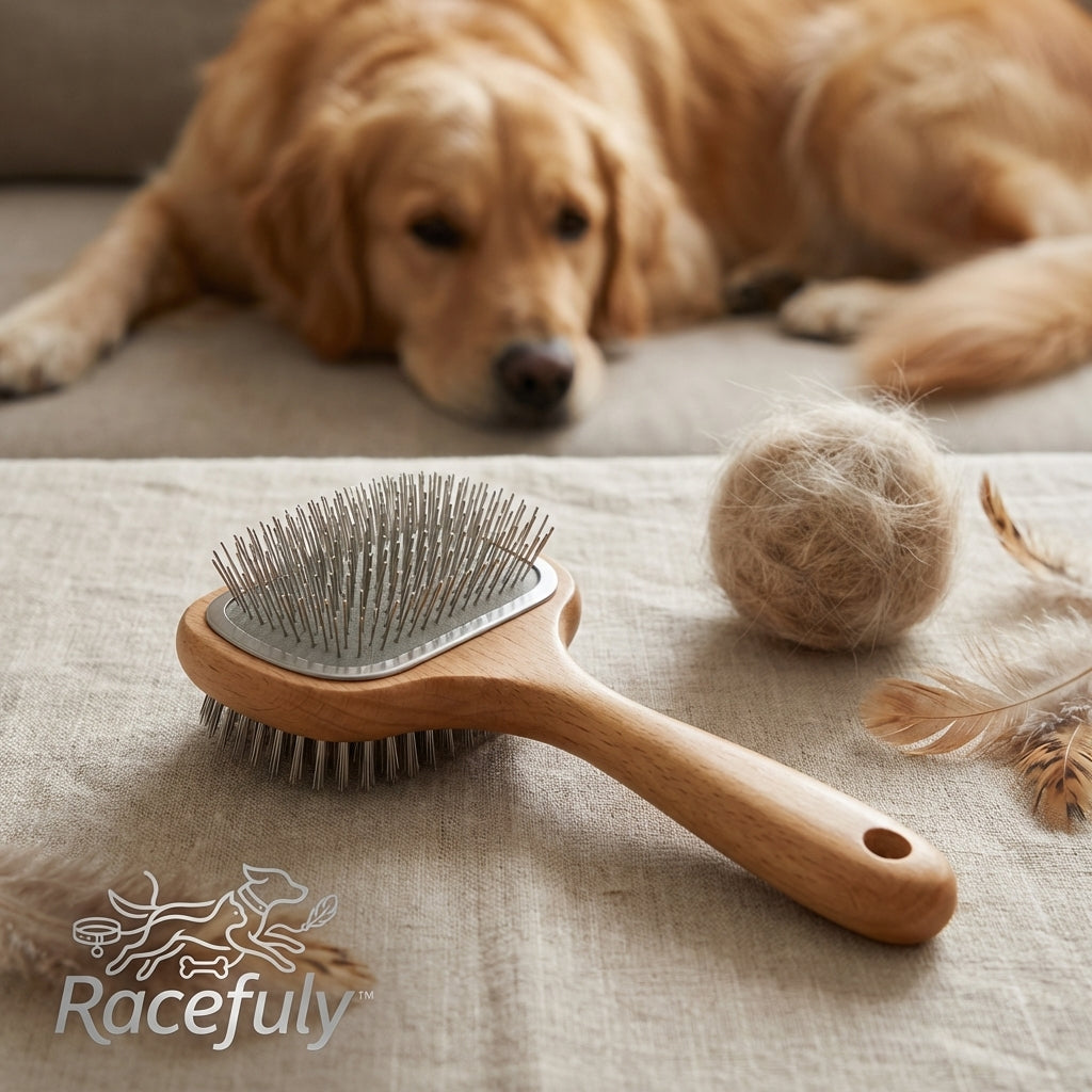 🌿🐕 Racefully™ NatureSoft Brush – Brosse de Toilettage en Bois Premium